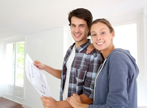 couple looking at plans